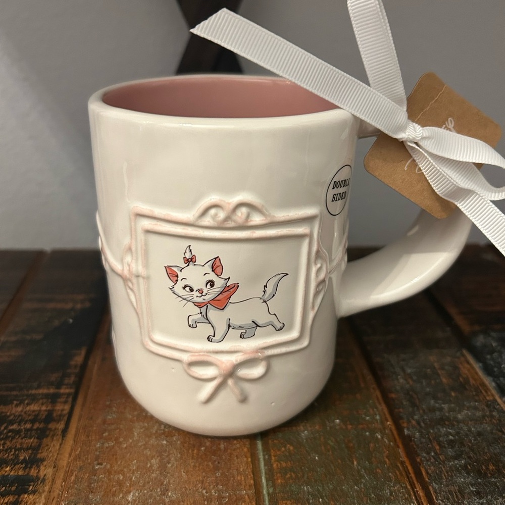 Rae Dunn Disney Aristocats Marie EVERYONE WANTS TO BE A CAT Mug Wide Handle NEW